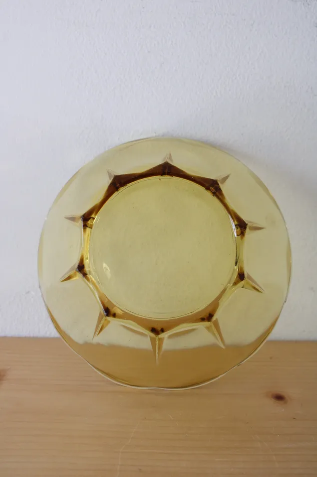 Earrings Jubilee Thrift Scalloped Vintage Yellow Glass Bowl 8
