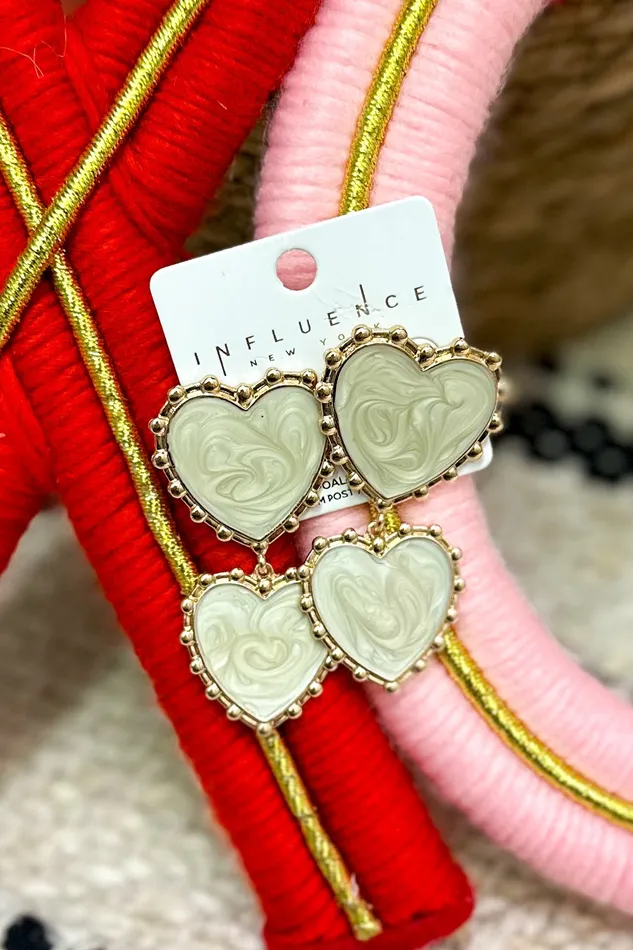 Earrings Judson Enamel Swirl Metal Hearts Drop Earrings