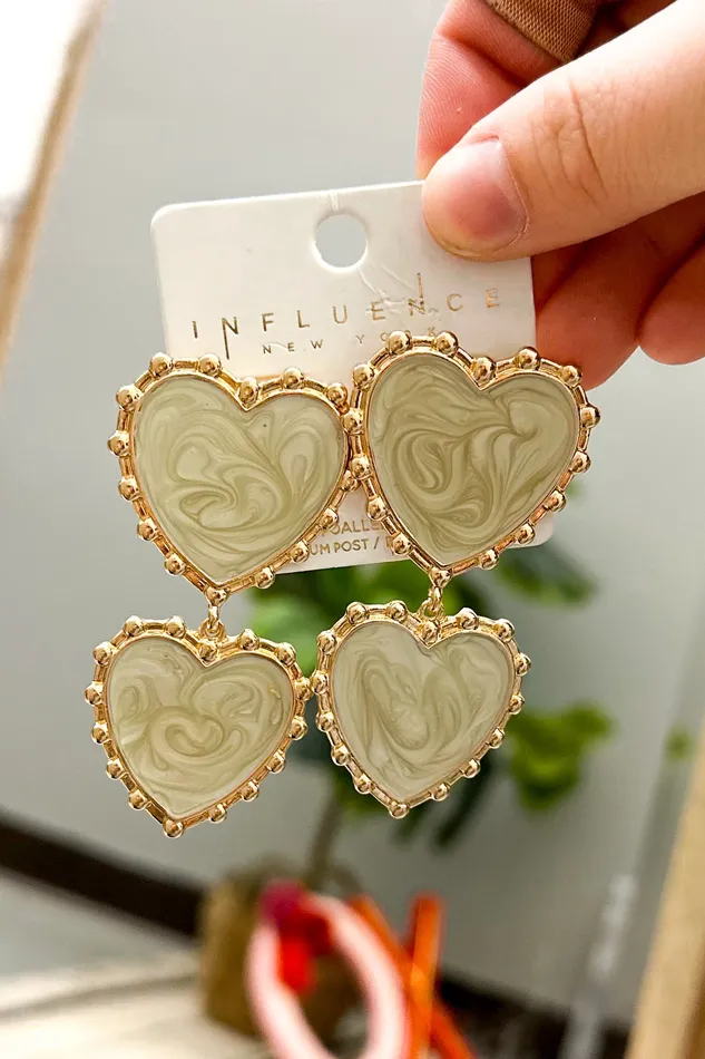 Earrings Judson Enamel Swirl Metal Hearts Drop Earrings