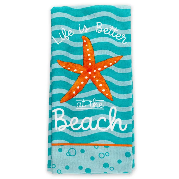 Earrings KAYDEEDESIGNS Kay Dee Designs Life is Better at the Beach Kitchen Towel Earrings KAYDEEDESIGNS Kay Dee Designs Life is Better at the Beach Kitchen Towel