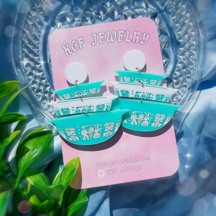 Earrings KGF Jewelry Butterprint Pyrex Acrylic Earrings Keychains