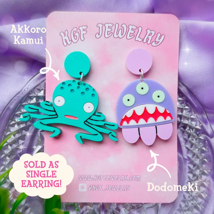 Earrings KGF Jewelry Kuchi Kopi Friends SINGLE Mix and Match Acrylic Earrings Keychains Pins Earrings KGF Jewelry Kuchi Kopi Friends SINGLE Mix and Match Acrylic Earrings Keychains Pins