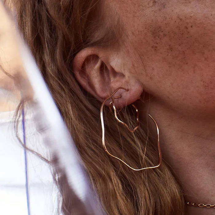 Earrings Kismet by Milka Large Wavy Hoop