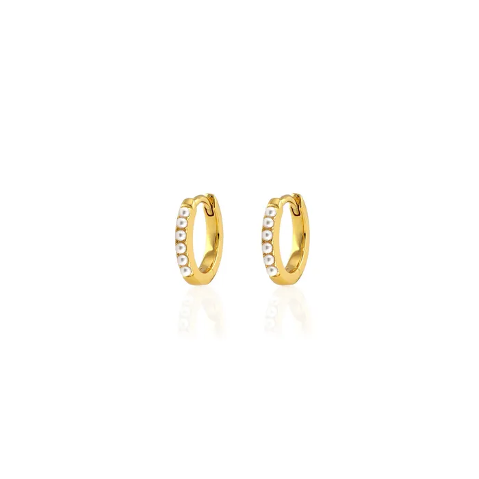 Earrings Kris Nations Pearl 12mm Huggie Hoop Earrings