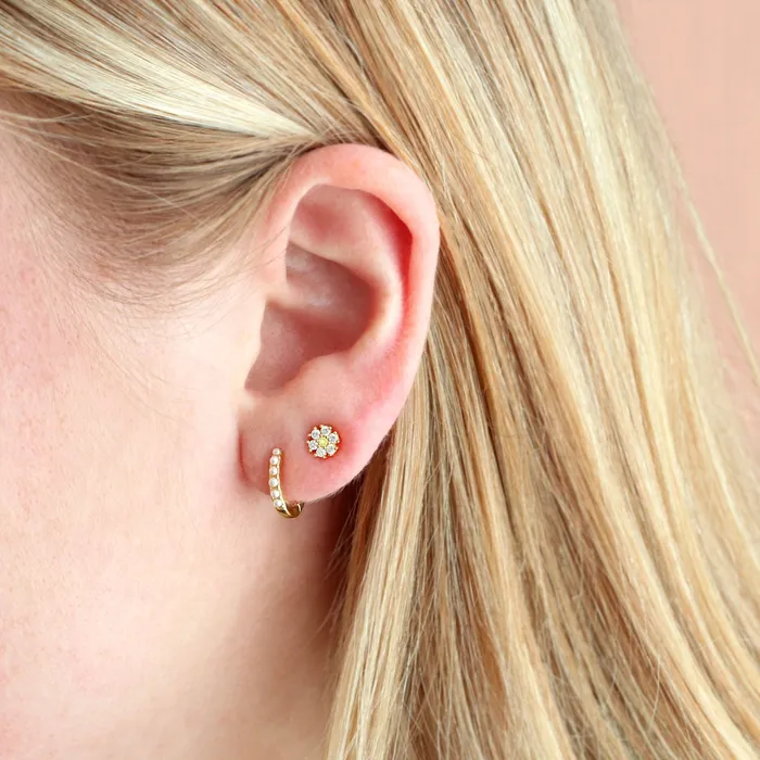 Earrings Kris Nations Pearl 12mm Huggie Hoop Earrings Earrings Kris Nations Pearl 12mm Huggie Hoop Earrings