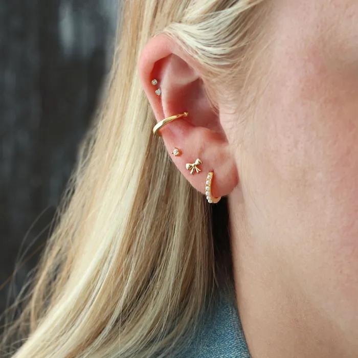 Earrings Kris Nations Pearl 12mm Huggie Hoop Earrings Earrings Kris Nations Pearl 12mm Huggie Hoop Earrings