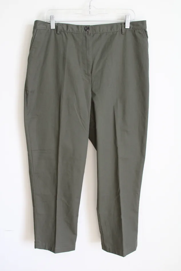 Earrings Lands End Lands End High Rise Straight Leg Olive Green Pants 16