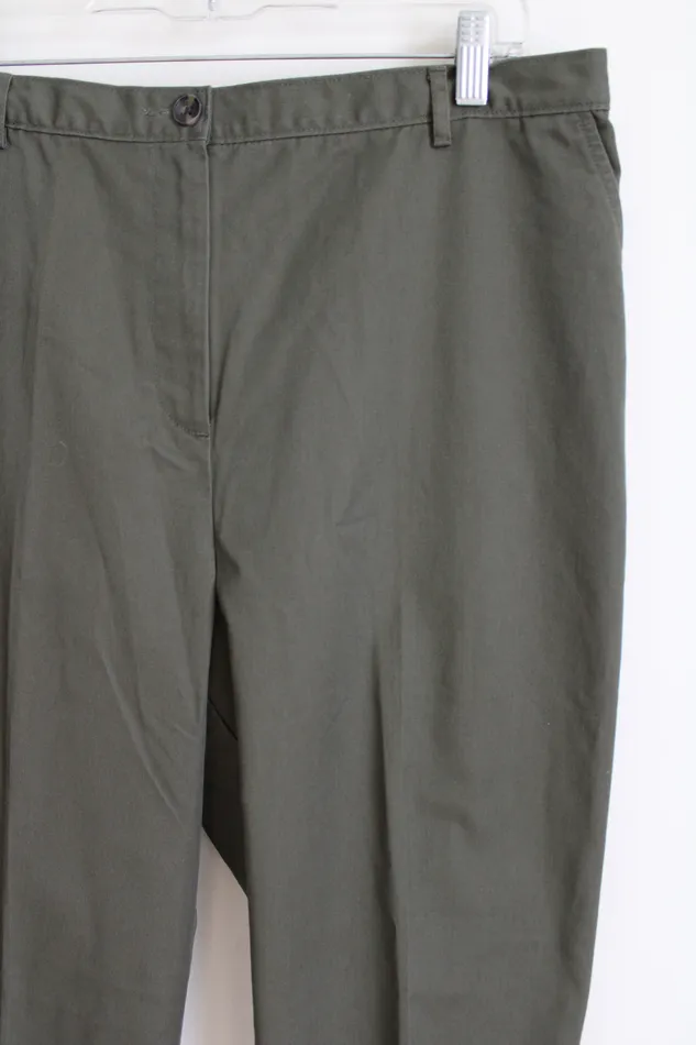 Earrings Lands End Lands End High Rise Straight Leg Olive Green Pants 16