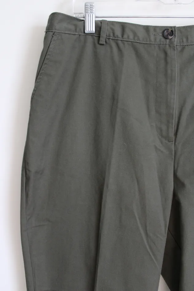 Earrings Lands End Lands End High Rise Straight Leg Olive Green Pants 16