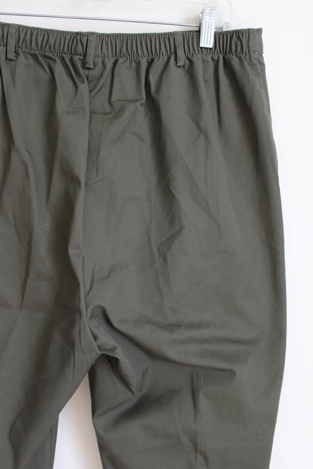 Earrings Lands End Lands End High Rise Straight Leg Olive Green Pants 16