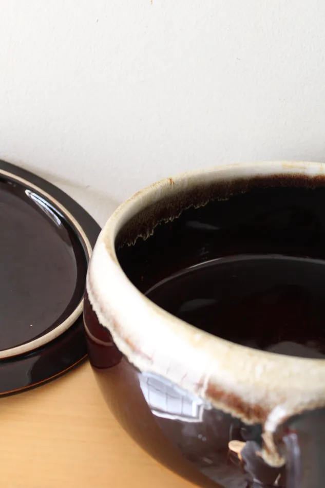 Earrings Large Vintage Gourmet Brown Drip Casserole Dish 95 Jubilee Thrift