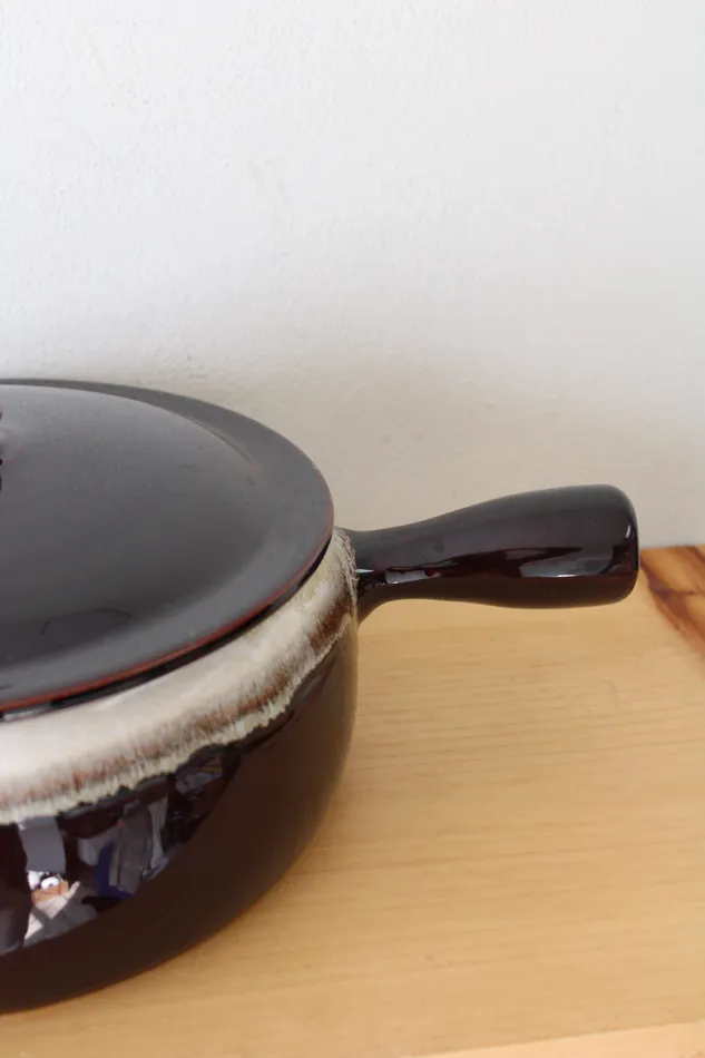Earrings Large Vintage Gourmet Brown Drip Casserole Dish 95 Jubilee Thrift