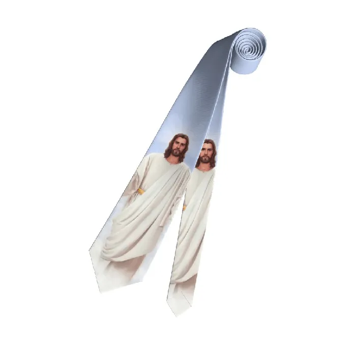 Earrings Lords Guidance Religious Jesus Print Necktie