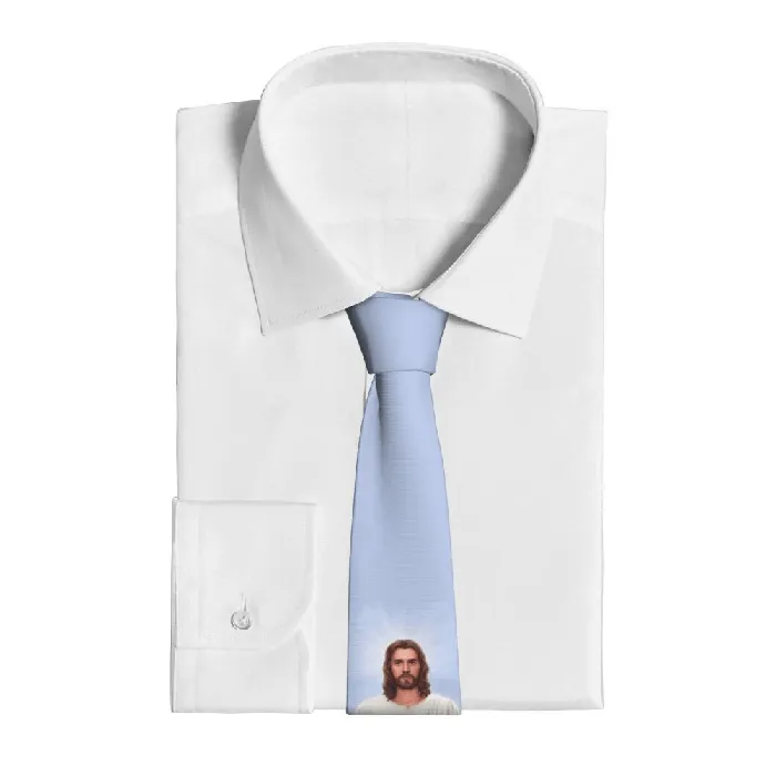 Earrings Lords Guidance Religious Jesus Print Necktie