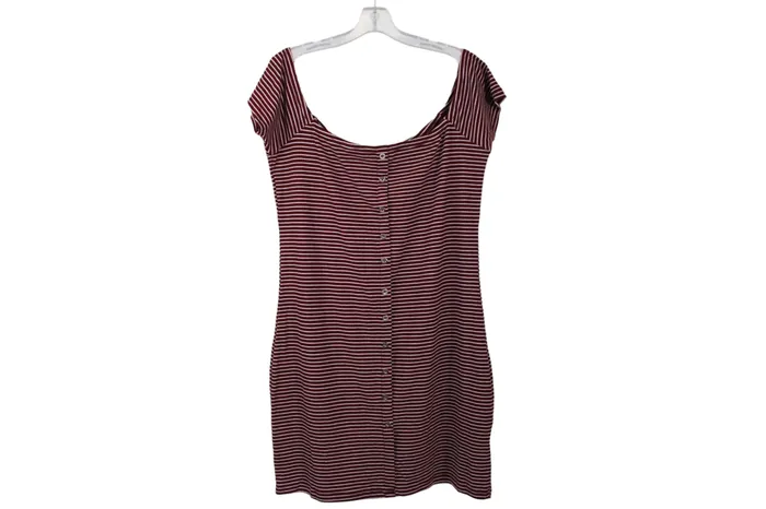 Earrings LU NYC LU NYC Maroon Striped Dress 1X