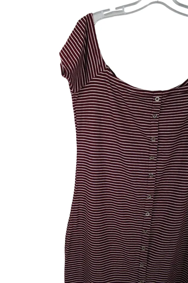 Earrings LU NYC LU NYC Maroon Striped Dress 1X