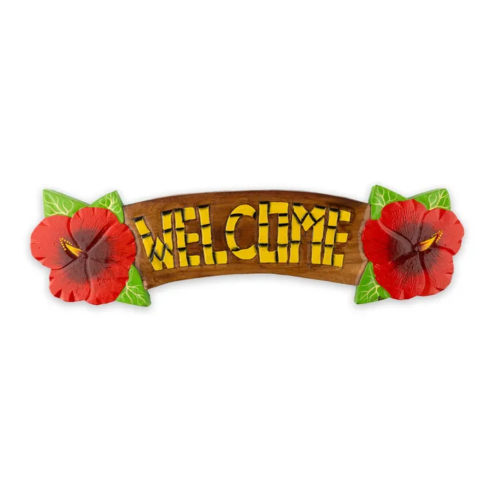 Earrings MARUEGERTZ Large Painted Hibiscus Welcome Sign