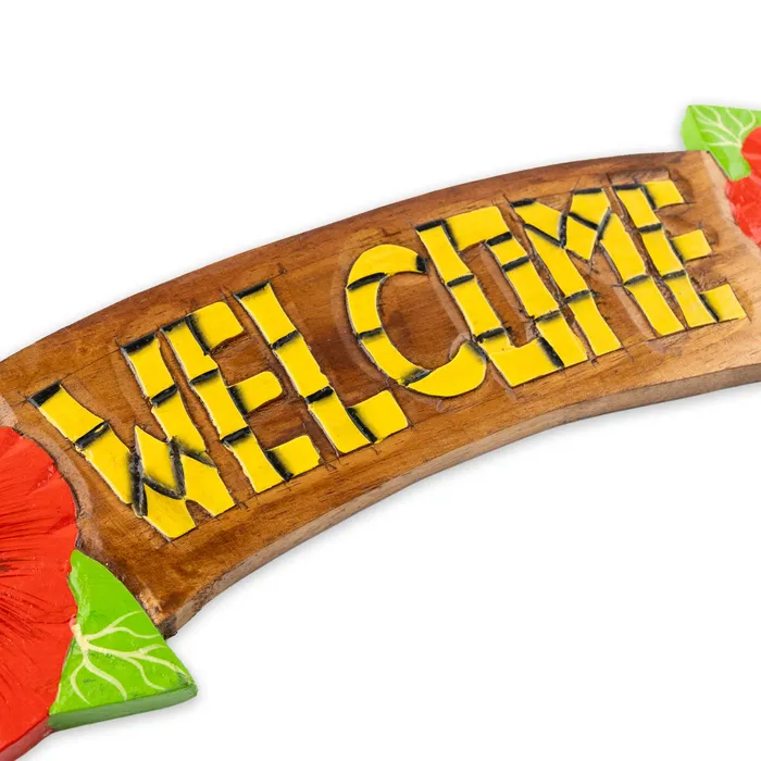 Earrings MARUEGERTZ Large Painted Hibiscus Welcome Sign