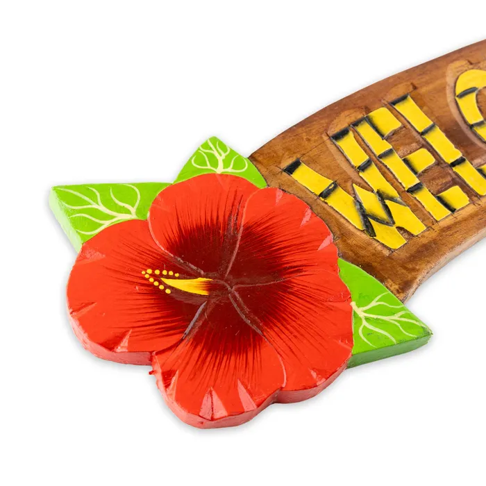 Earrings MARUEGERTZ Large Painted Hibiscus Welcome Sign