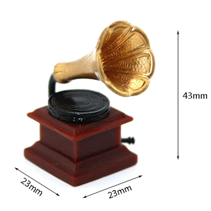 Earrings Miniatures by NC Miniature Phonograph 1 12 Scale Dollhouse Diorama Prop