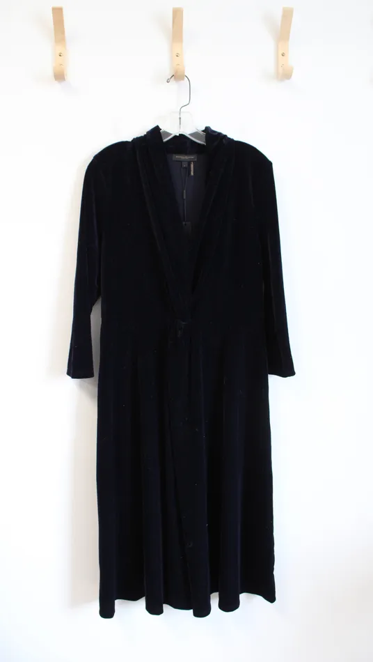 Earrings NEW Vintage Donna Karan Navy Velvet Dress L Donna Karan