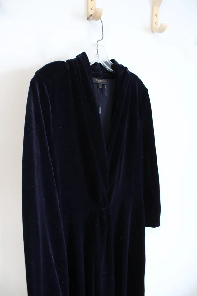 Earrings NEW Vintage Donna Karan Navy Velvet Dress L Donna Karan