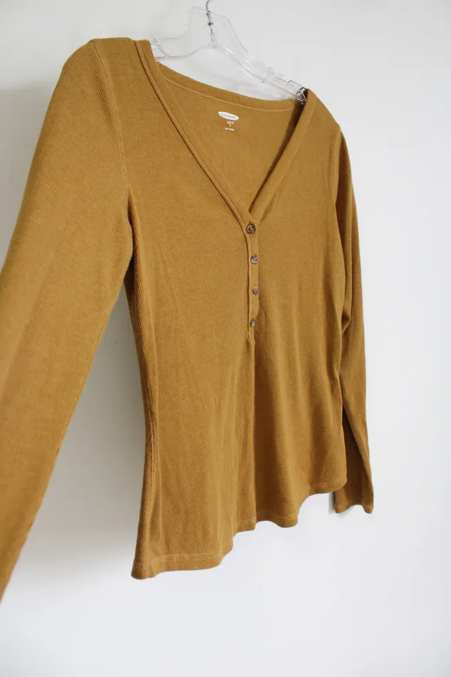 Earrings Old Navy Old Navy Slim Fit Yellow Rib Long Sleeved Shirt S