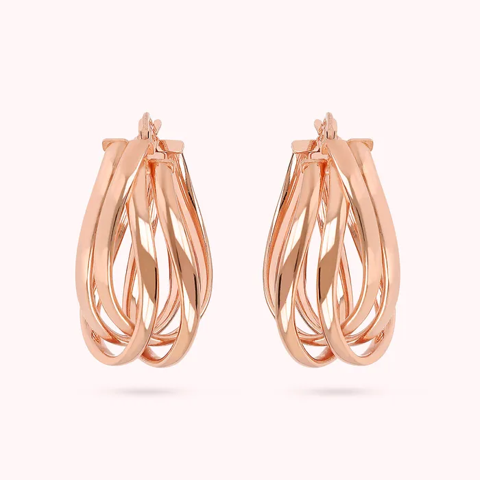 Earrings Orecchini a Cerchio Goccia Intrecciati Bronzallure