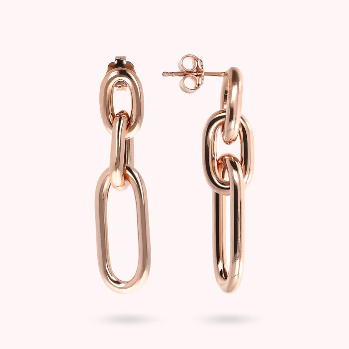 Earrings Orecchini Pendenti con Maglie Alternate Bronzallure