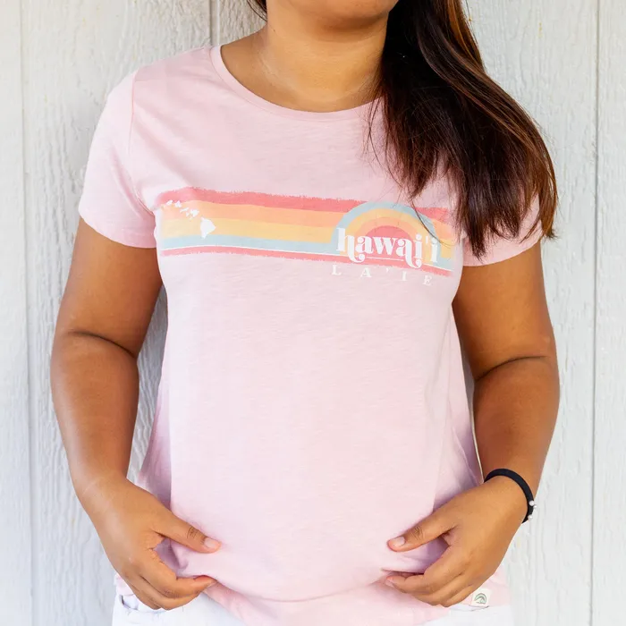 Earrings Pacific Creations Rainbow Laie Hawaii Ladies Tee Shirt Dusty Pink TANKSTREAM