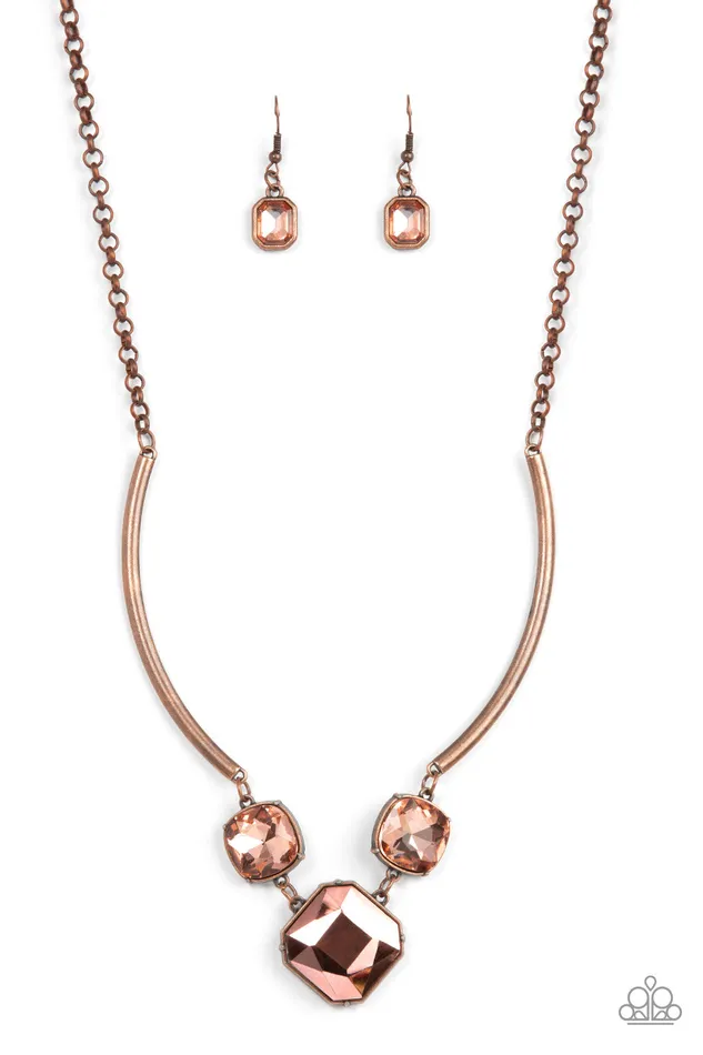 Earrings Paparazzi Accessories Divine IRIDESCENCE Copper
