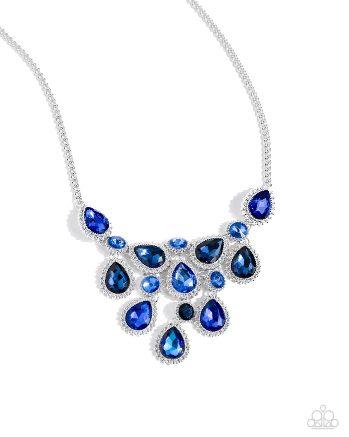 Earrings Paparazzi Accessories Dripping in Dazzle Blue