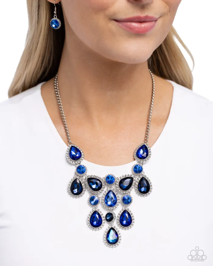 Earrings Paparazzi Accessories Dripping in Dazzle Blue