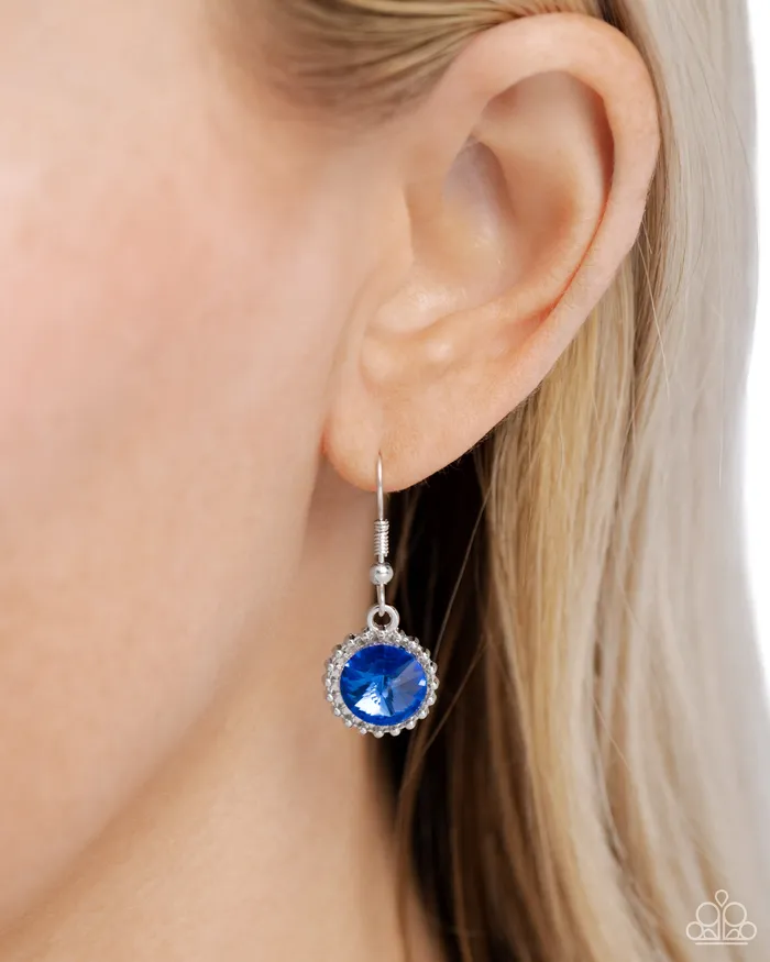 Earrings Paparazzi Accessories Dripping in Dazzle Blue