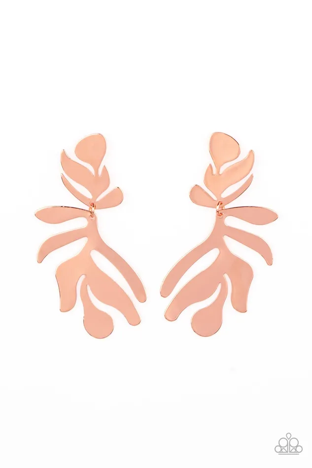 Earrings Paparazzi Accessories Palm Picnic Copper