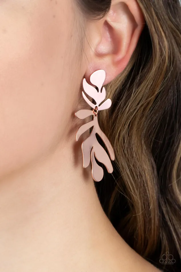Earrings Paparazzi Accessories Palm Picnic Copper