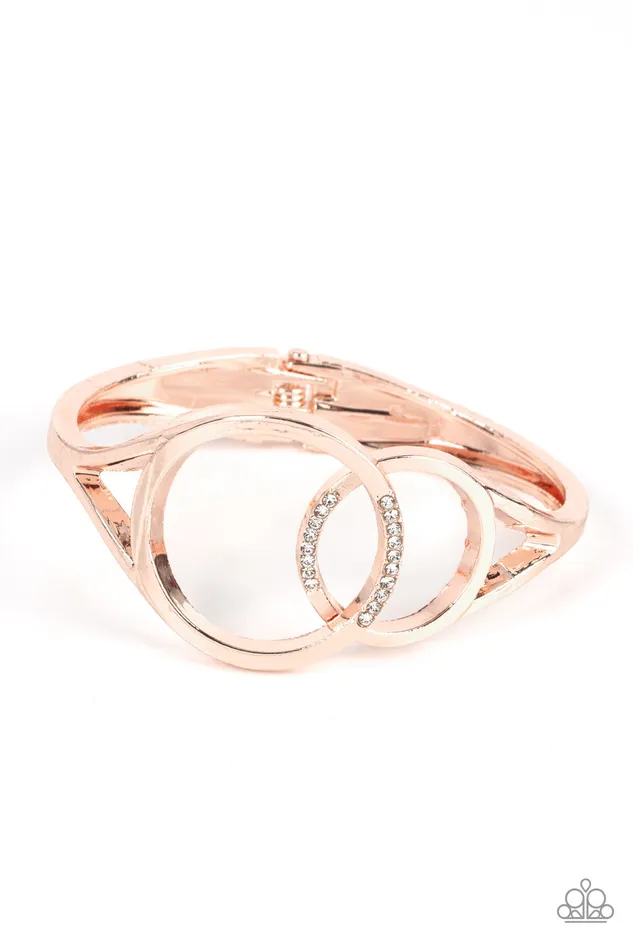 Earrings Paparazzi Accessories Scope of Expertise Rose Gold