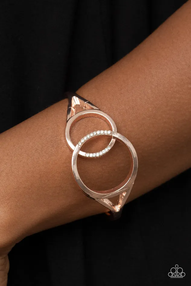 Earrings Paparazzi Accessories Scope of Expertise Rose Gold