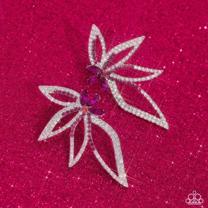 Earrings Paparazzi Accessories Twinkling Tulip Pink