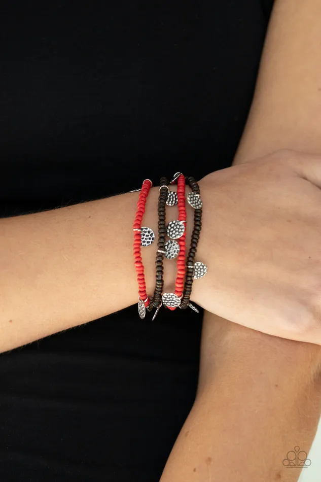 Earrings Paparazzi Accessories WOODnt Count It Red