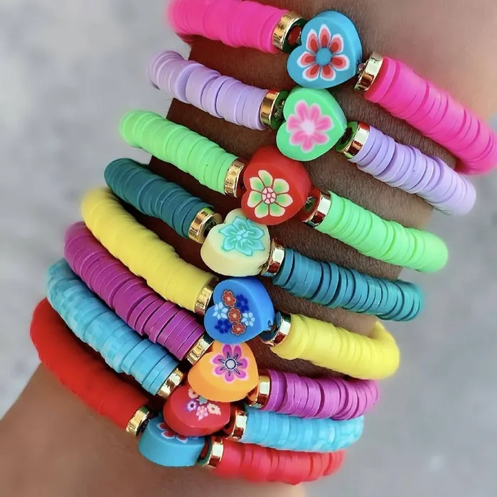 Earrings Peppy Beads 10mm Polymer Clay Christmas Stocking Round Beads10 Beads in a Pack