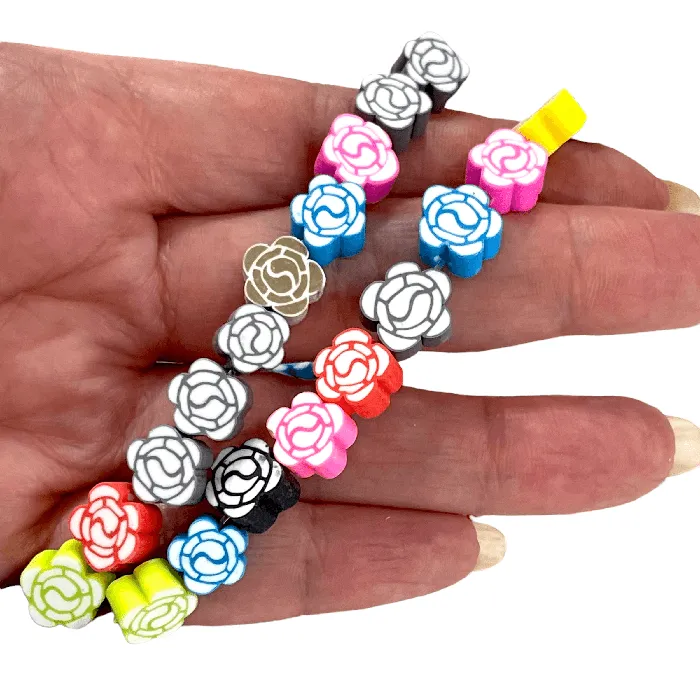 Earrings Peppy Beads 10mm Polymer Clay Flower Charms10 Beads in a Pack