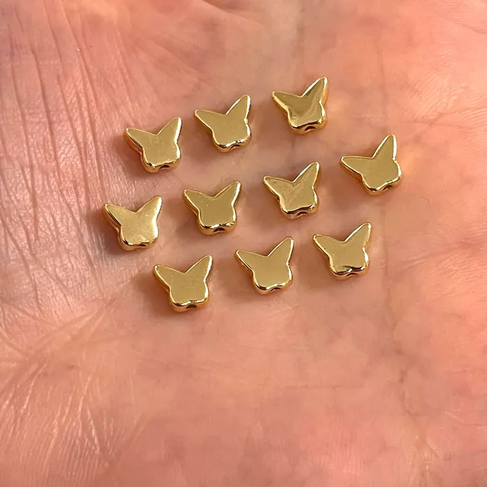 Earrings Peppy Beads 24Kt Gold Plated Butterfly Spacer Charms 10 Pcs in a Pack Earrings Peppy Beads 24Kt Gold Plated Butterfly Spacer Charms 10 Pcs in a Pack