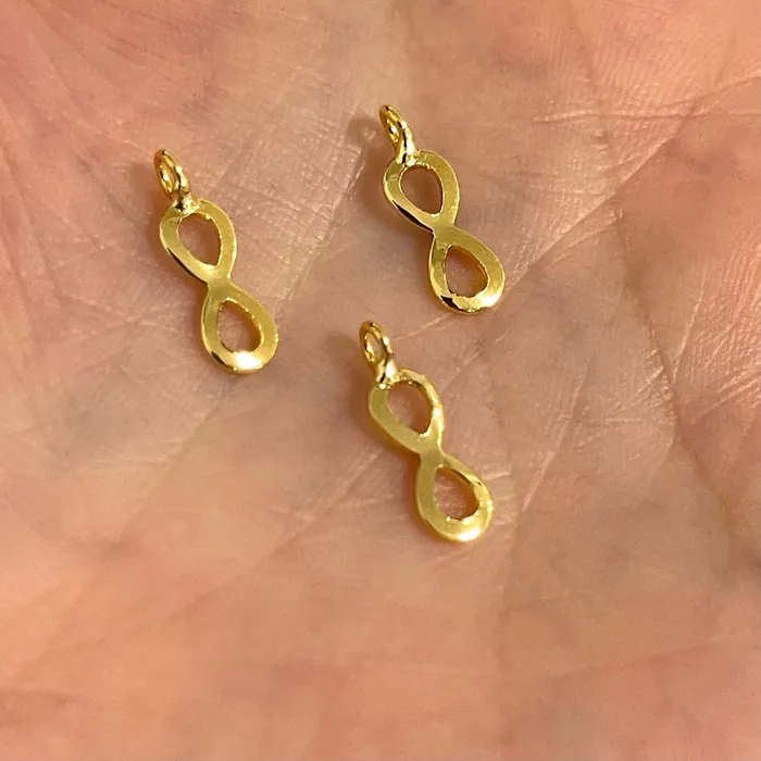 Earrings Peppy Beads 24Kt Shiny Gold Plated Infinity Charms 3 pcs in a pack