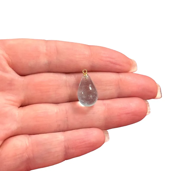 Earrings Peppy Beads Hand Made Murano Glass Drop Charm With 24Kt Gold Plated Pin