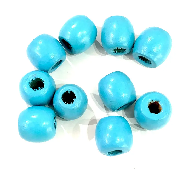Earrings Peppy Beads Large Hole Wooden Beads 16x15mm 10 Pieces in a pack