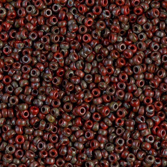 Earrings Peppy Beads Miyuki Seed Beads 60 Picasso Opaque Red Garnet 4513