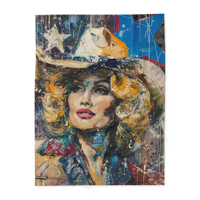 Earrings Portraits by NC Arctic Fleece Blanket Country Queen Western Style Blanket