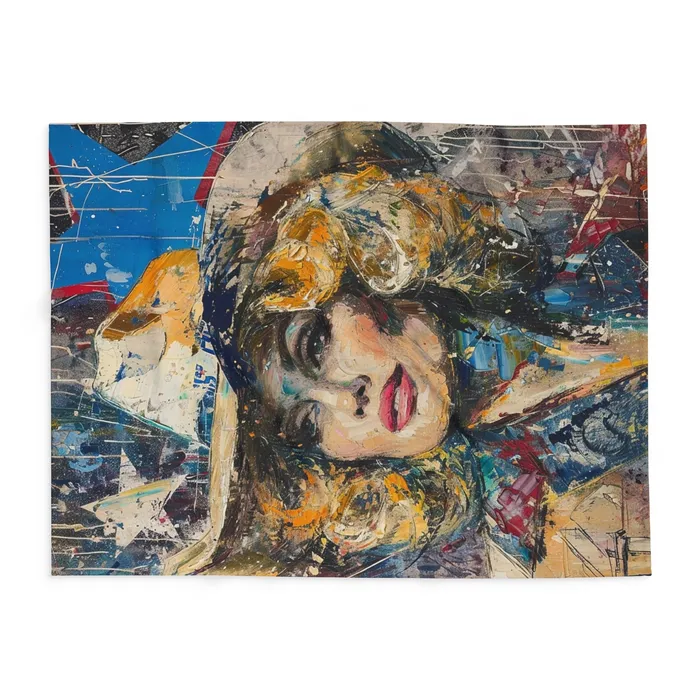 Earrings Portraits by NC Arctic Fleece Blanket Country Queen Western Style Blanket