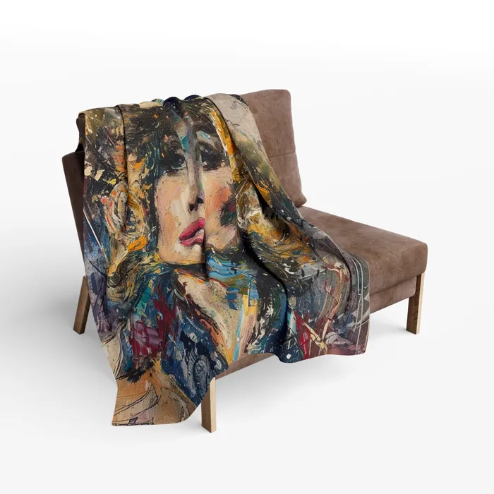 Earrings Portraits by NC Arctic Fleece Blanket Country Queen Western Style Blanket
